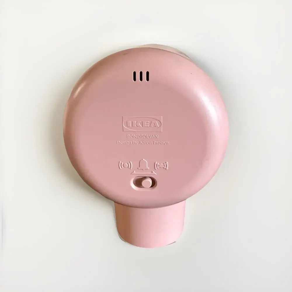 IKEA Bondtolvan Analog Alarm Clock Pale Pink, 3-1/4